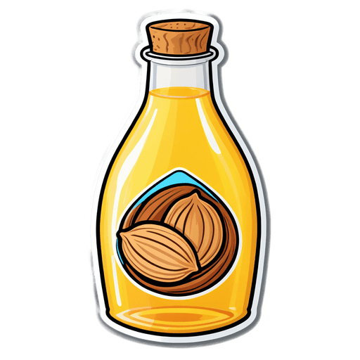 Almond Oil sticker illustration