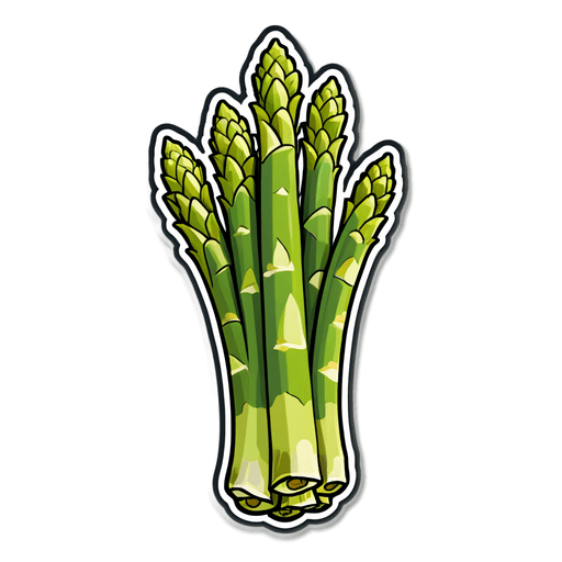 Asparagus sticker illustration