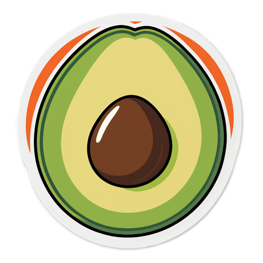 Avocado sticker illustration