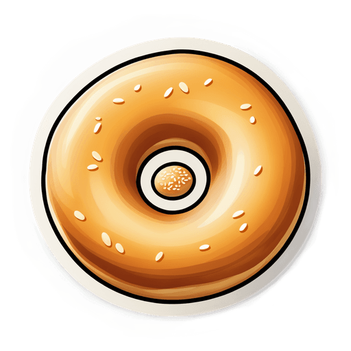 Bagel sticker illustration