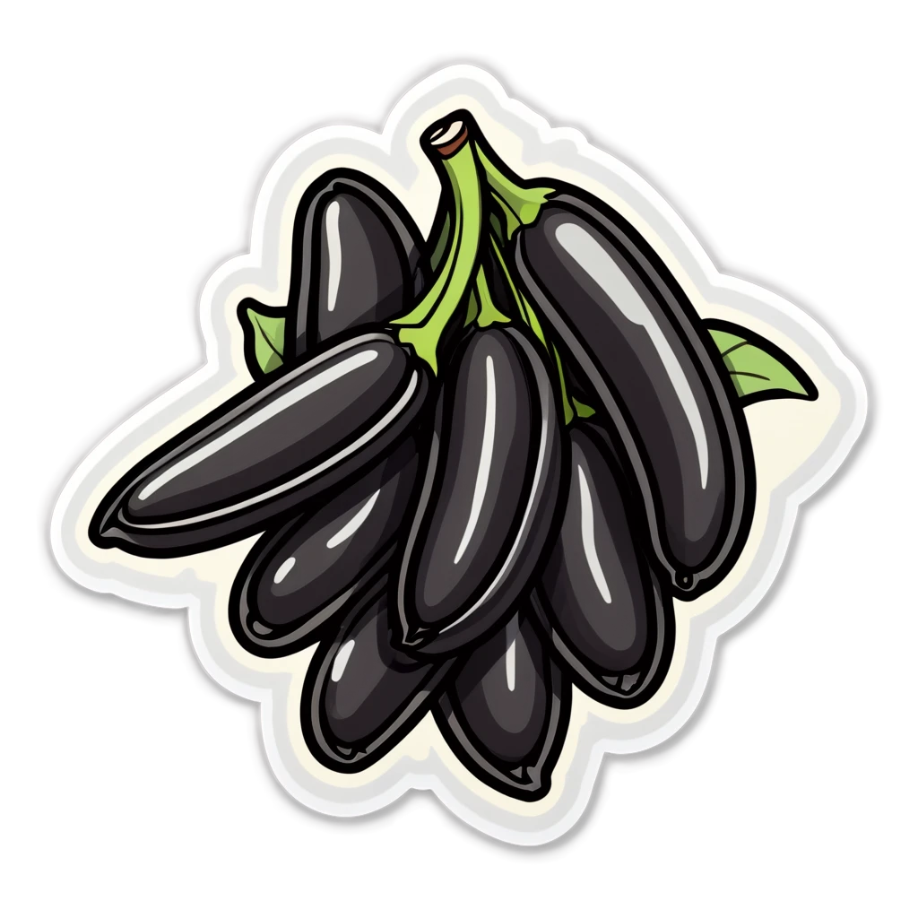 Black Beans sticker illustration