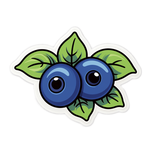 Blueberry sticker illustration
