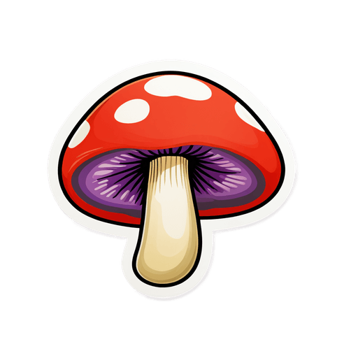Button Mushroom sticker illustration
