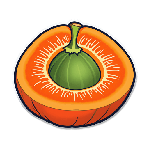 Cantaloupe sticker illustration
