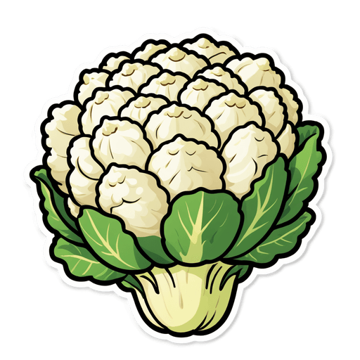 Cauliflower sticker illustration