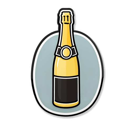 Champagne sticker illustration