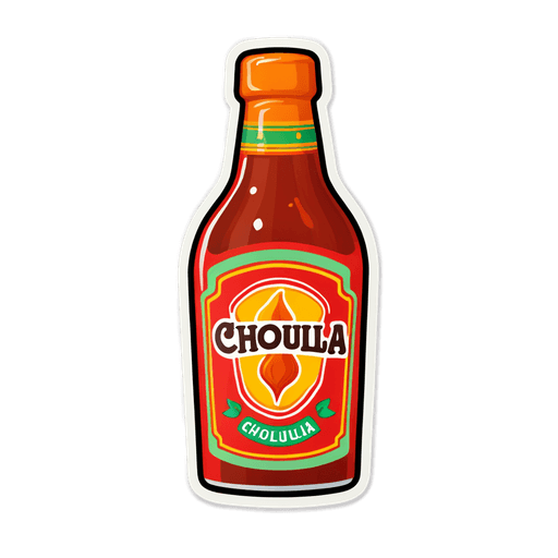 Cholula Hot Sauce sticker illustration