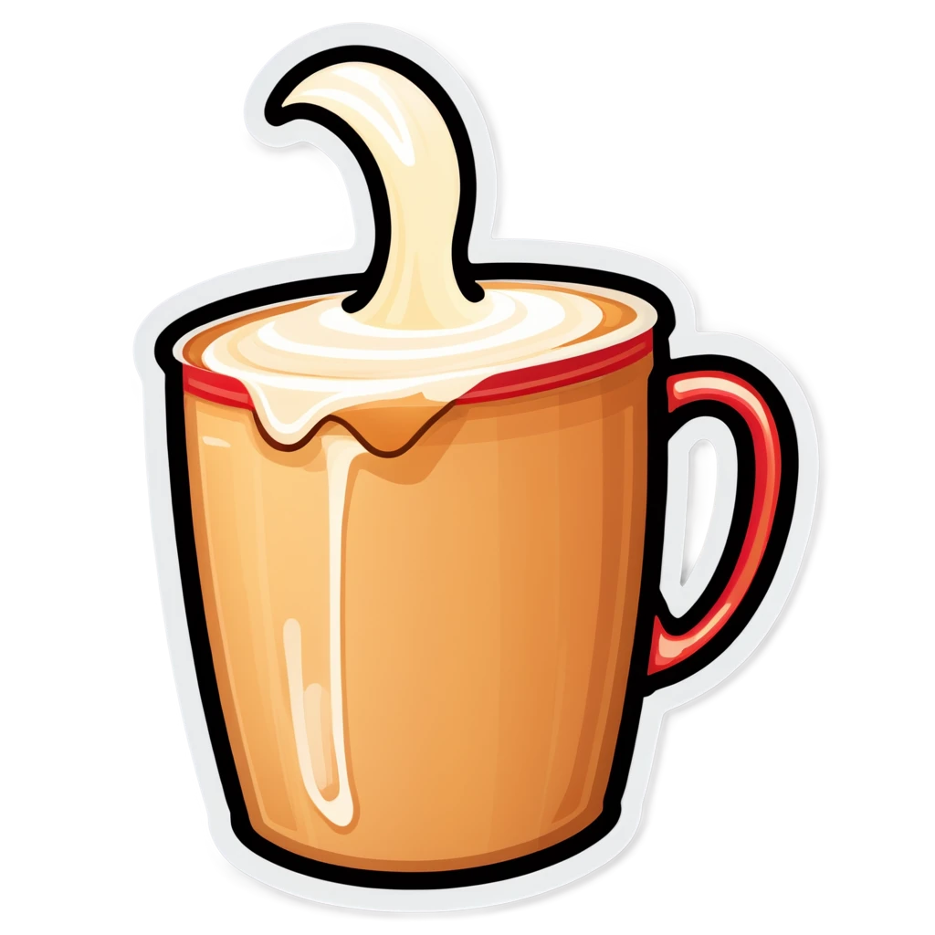 Coffee Creamer sticker illustration