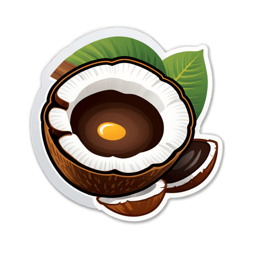 Coffee with Coconut Oil sticker illustration