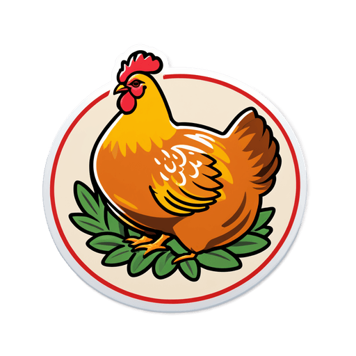 Cornish Hen sticker illustration