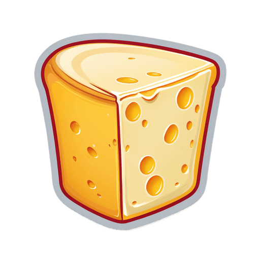 Gouda Cheese sticker illustration