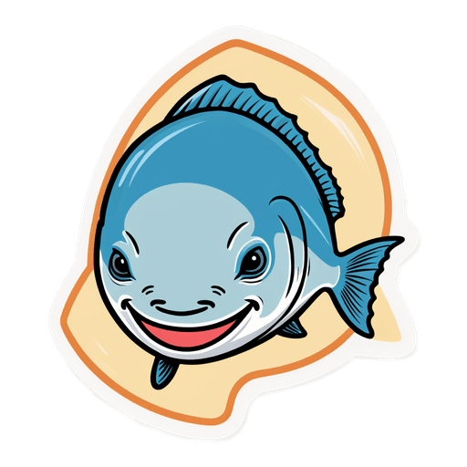 Halibut sticker illustration