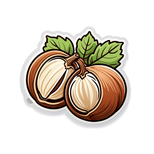 Hazelnuts sticker illustration