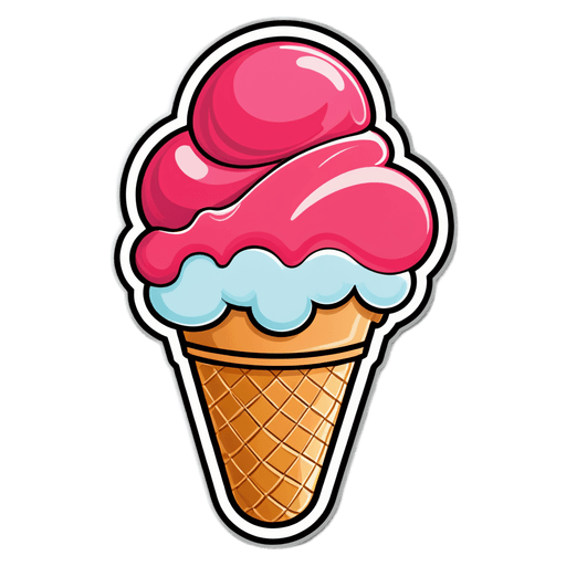 Sugar-Free Ice Cream sticker illustration