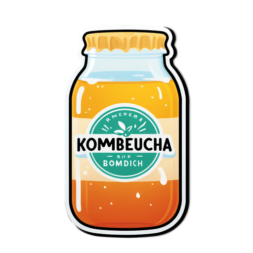Kombucha sticker illustration