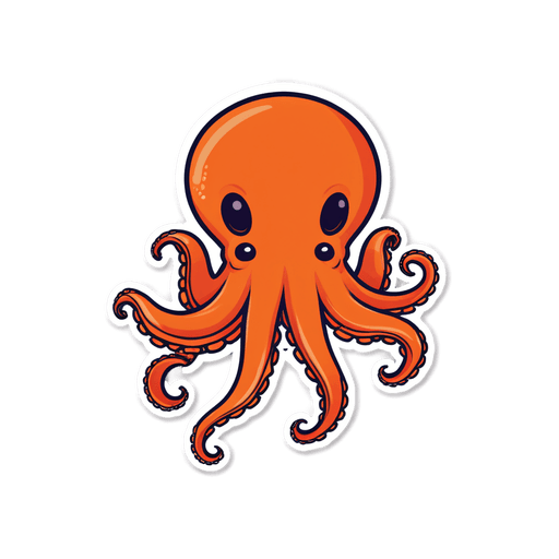 Octopus sticker illustration
