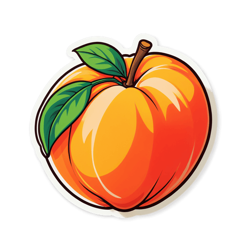 Peach sticker illustration