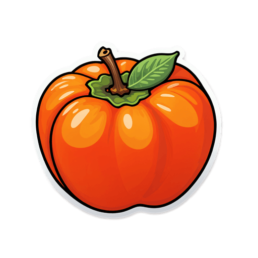 Persimmon sticker illustration