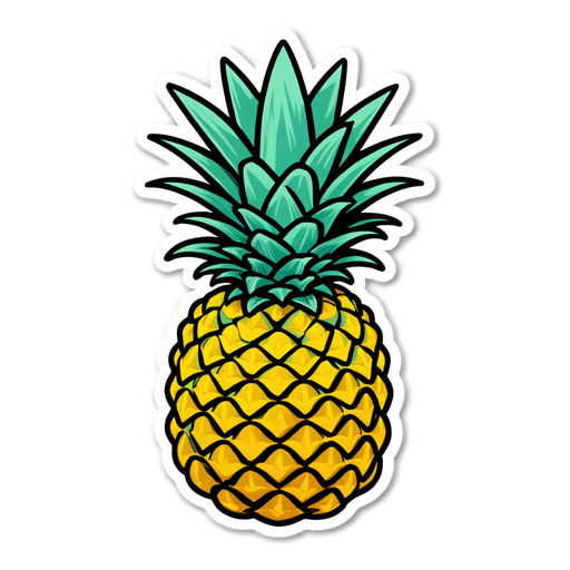 Pineapple sticker illustration