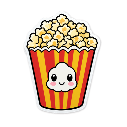 Popcorn sticker illustration