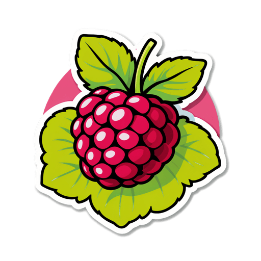 Raspberry sticker illustration