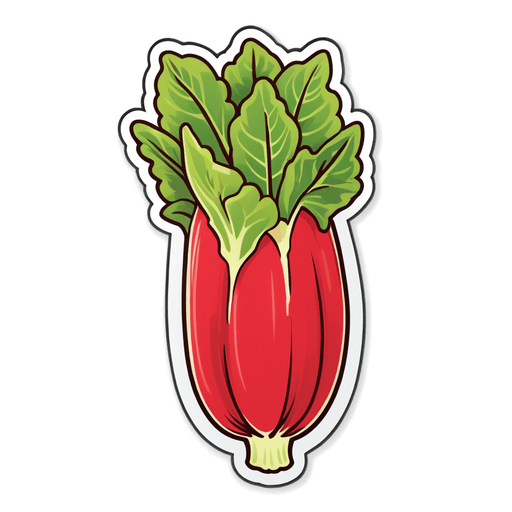 Rhubarb sticker illustration