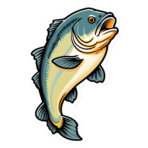 Sea Bass sticker illustration