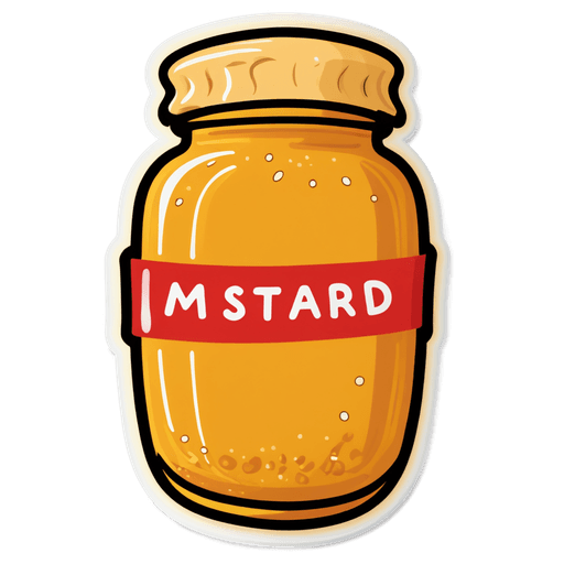 Spicy Brown Mustard sticker illustration