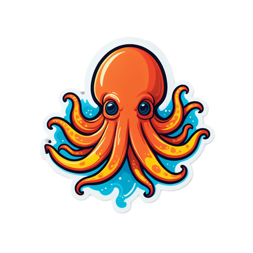 Squid sticker illustration