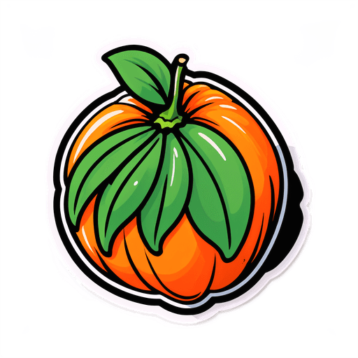 Tangerine sticker illustration
