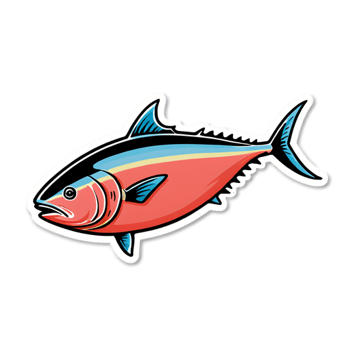 Tuna sticker illustration