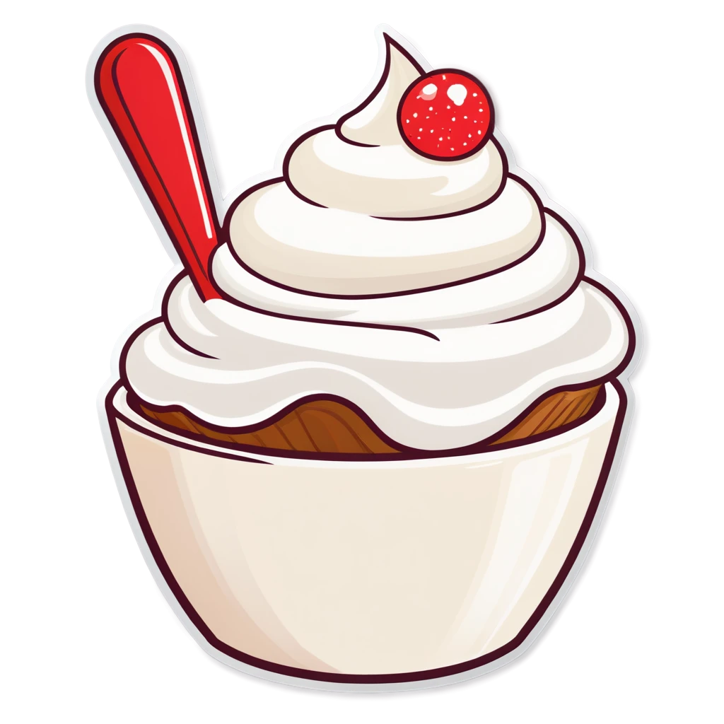 Whipped Cream sticker illustration