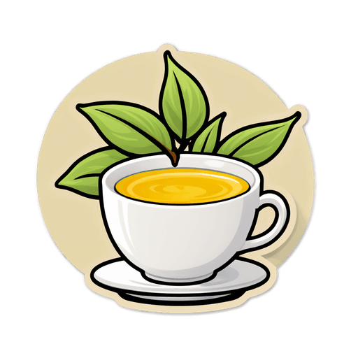 White Tea sticker illustration
