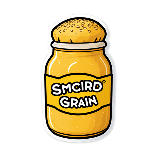 Whole Grain Mustard sticker illustration
