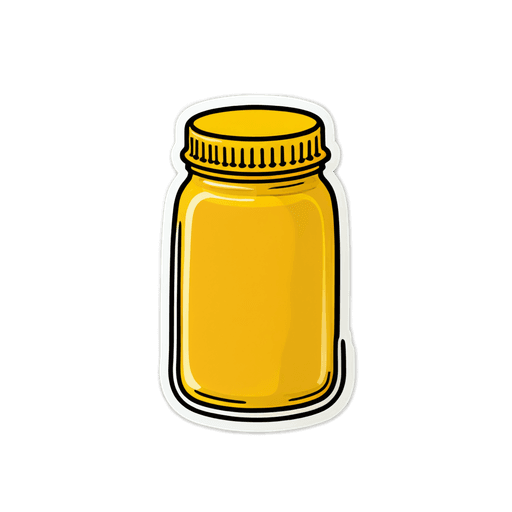 Yellow Mustard sticker illustration